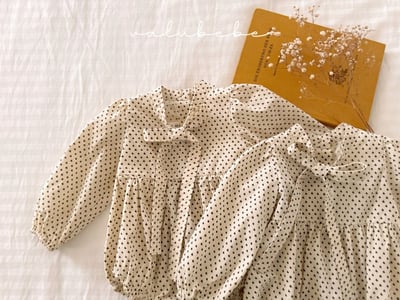 Valubebe42｜(65-80) 印花蝴蝶緞帶包屁衣3