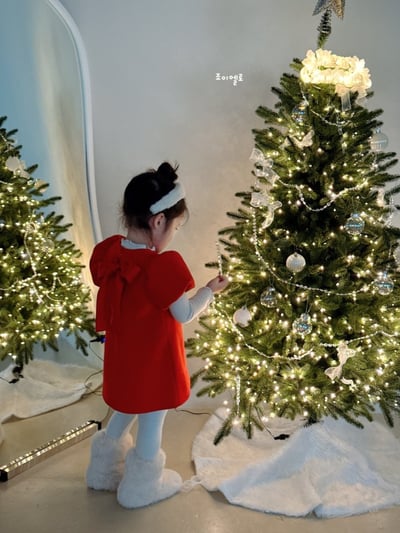 gioiello04｜(85-130cm) 公主袖蝴蝶結洋裝9