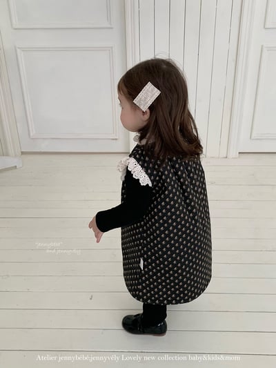 JE 647｜(80-110cm)  碎花蕾絲拼接洋裝7