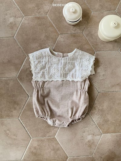 Bebe holic25｜(3m-18m) 鏤空翻領連身服9