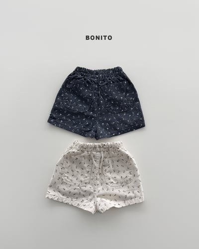 Bonito04｜(75cm-125cm) 2色甜美小花朵短褲2