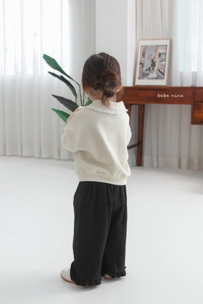 bebe nine35  (65-115) 3色蕾絲荷葉有領上衣11