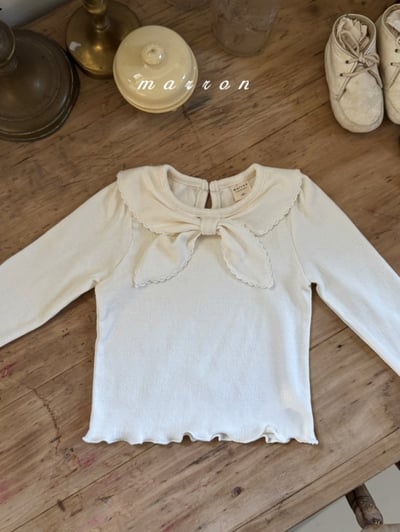 Marron49｜(1y-6y) 領結木耳邊上衣5