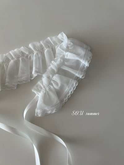 SO.U01｜(6m-4y)  雙層蕾絲綁帶圍裙5
