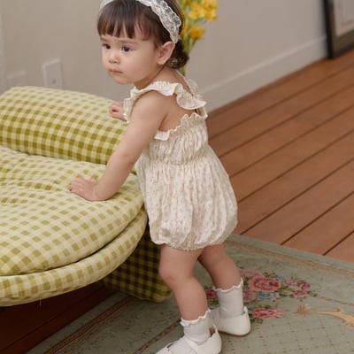 bebe nine39  (6m-24m) 2色荷葉吊帶包屁衣12