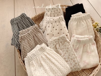 Valubebe67｜(65-90) 棉麻印花縮口褲15