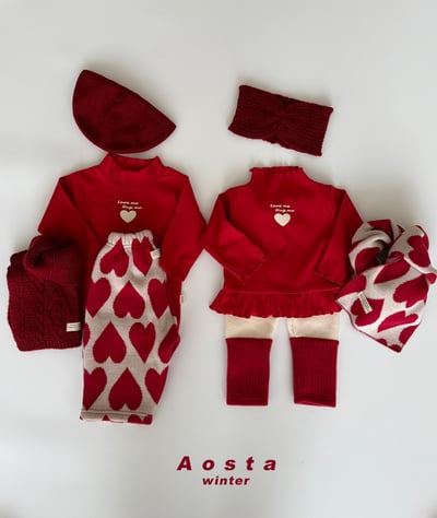 AOSTA22｜(6m-5y) 荷葉捲邊愛心上衣8