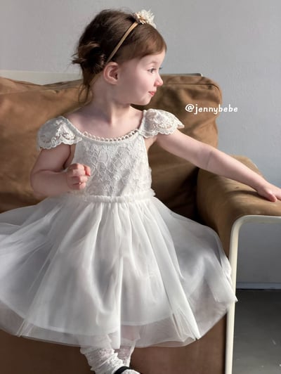 JE729｜(80-110cm) 白天鵝壓紋薄紗洋裝16