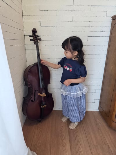 Color11｜(75-115cm) 蕾絲紗裙格紋縮口褲4