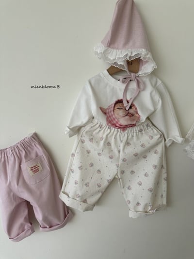 Bloom.b41｜(0m-18m) 蕾絲邊綁帶帽11