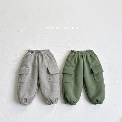 vivid08｜(78cm-125cm) 素面工作口袋縮口褲5