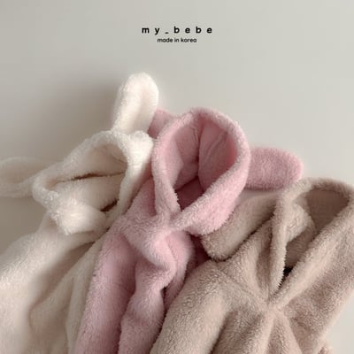 my_bebe20｜(-6m-12m-) 刷毛小兔連帽包屁衣19