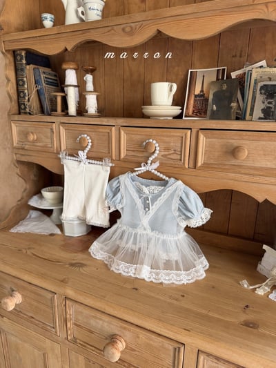 Marron14｜(1y-6y) 刺繡緹花蕾絲背心9