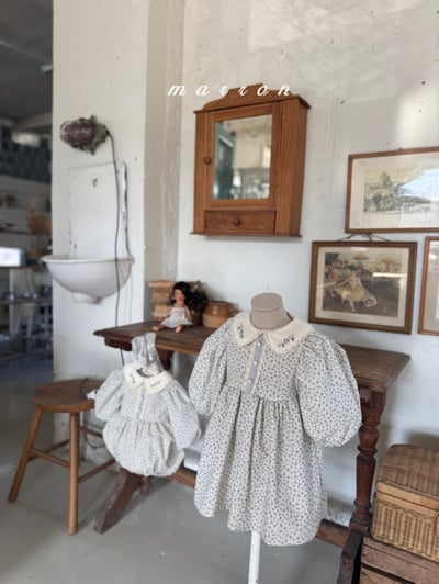 Marron22｜(1y-6y) 花卉刺繡碎花洋裝17