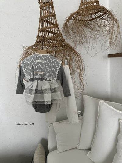 Bloom.b38｜(0m-7y) 蕾絲羅紋包屁衣/洋裝12