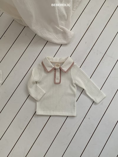 Bebe holic35｜(3m-18m) 蕾絲滾邊有領上衣5