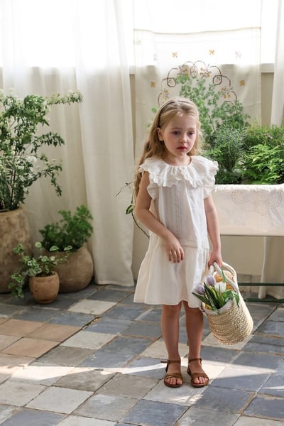 FLO31｜(75-140) 荷葉領蛋糕洋裝15