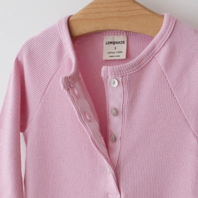 LEMONADE13｜(55cm-85cm) 4色素面排扣連身衣含帽子11