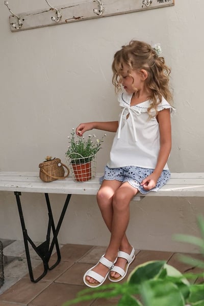 FLO37｜(75-140) 花邊翻領綁帶上衣19