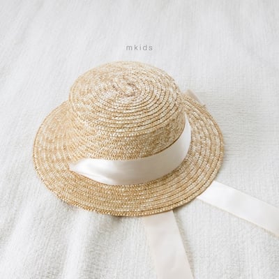M-KIDS53｜(65-115cm) 緞帶草帽2