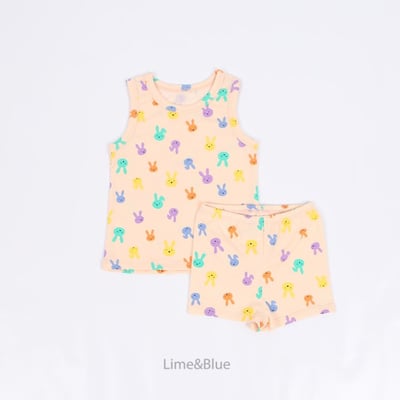 LIME&BLUE14｜(80-118cm)  彩色兔兔無袖服11