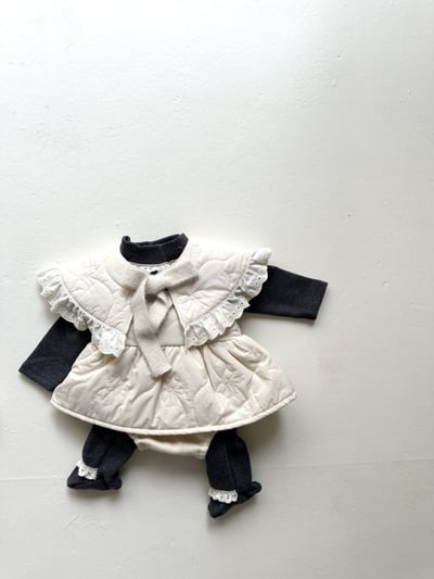 Bloom.b49｜(0m-24m) 蝴蝶結印花絎縫包屁衣6