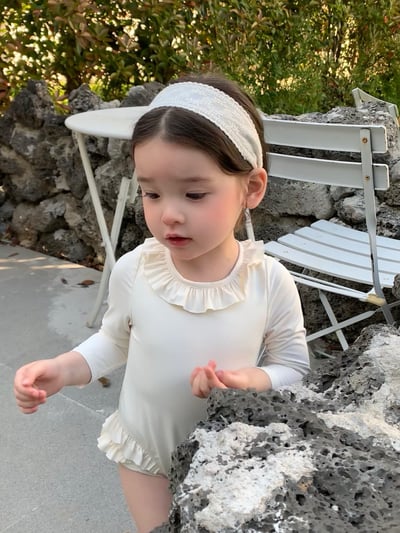 JE30｜(73-130cm) 蕾絲花邊防曬50+泳衣-長袖17