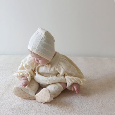 LEMONADE07｜(55cm-85cm) 1色花紋娃娃袖包屁衣含帽子7