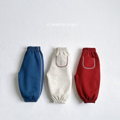 vivid07｜(78cm-125cm) 口袋素面縮口褲1