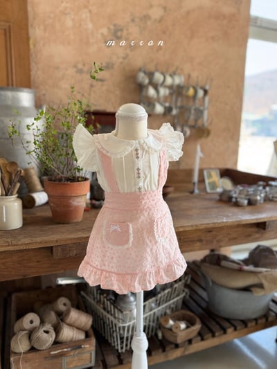 Marron22｜(1y-6y) 雛菊口袋吊帶裙3