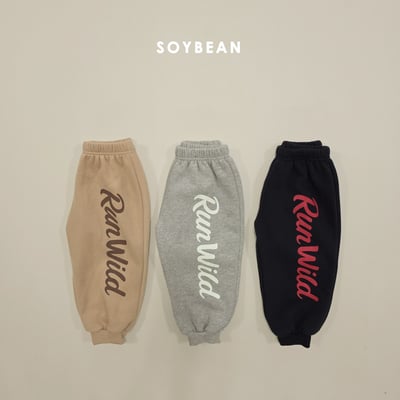 Soybean33｜(75cm-118cm) 英字印花休閒束口褲3