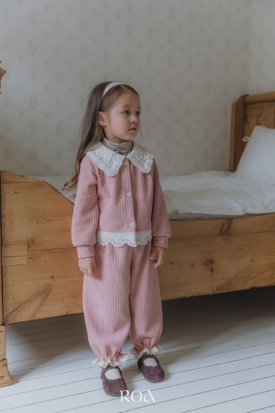 ROA12｜(80cm-120cm) 2色蕾絲束帶絨毛長褲6