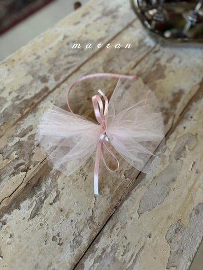 Marron47｜(free) 薄紗緞帶髮箍3