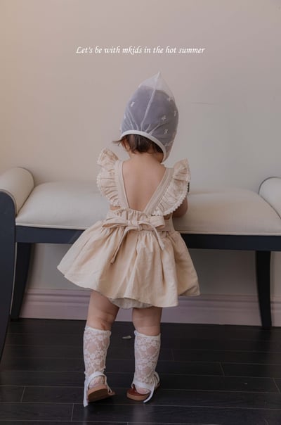 M-KIDS36｜(65-80cm) 綁帶摺邊包屁衣10