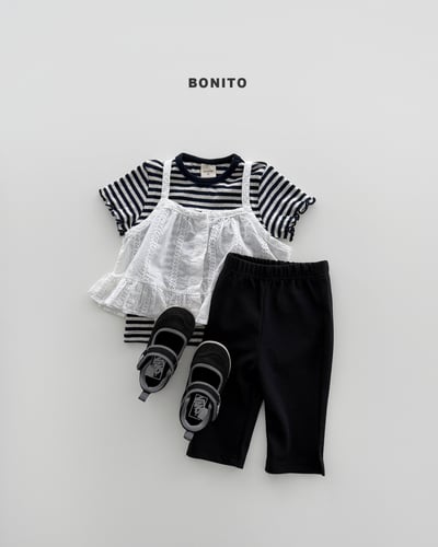 Bonito11｜(75cm-125cm) 2色簡約素色七分褲4