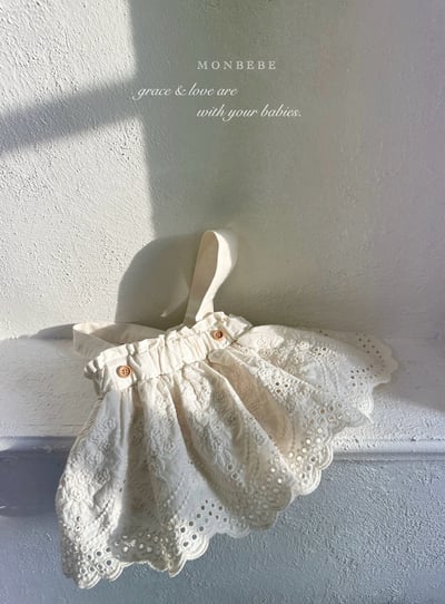 MONBEBE05｜(6m-4y) 刺繡吊帶燈籠褲裙8