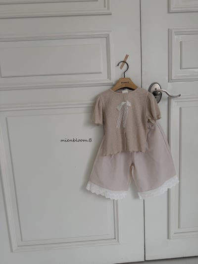 Bloom.b34｜(55cm-118cm) 格紋蕾絲花邊直筒長褲7