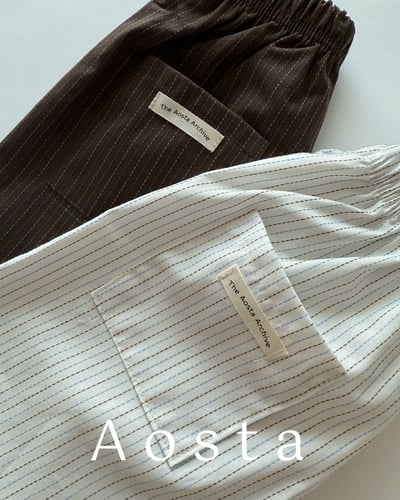 AOSTA52｜(6m-5y) 線條口袋芙烈褲4