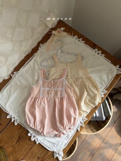 Marron07｜(3m-18m 1y-6y) 花園蕾絲邊包屁衣/洋裝3