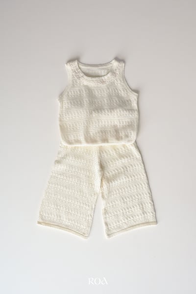 ROA05｜(6m-18m) 1色針織雕花鏤空套裝2