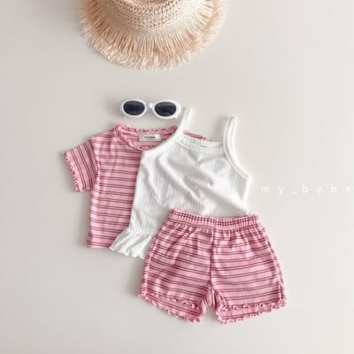 my_bebe22｜(80-120cm) 條紋捲邊套裝4