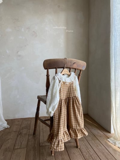 Anne Shirley10｜(1y-5y) 1色格紋蕾絲花邊吊帶洋裝7