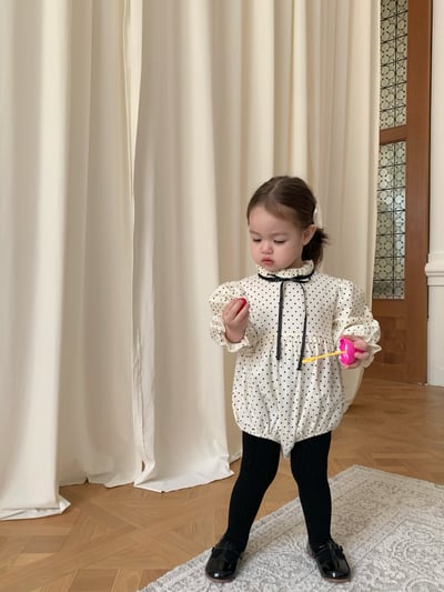 JE600｜(66cm-90cm) 波點緞帶包屁衣5