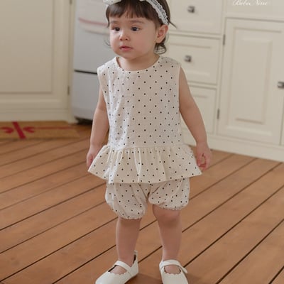bebe nine40  (6m-24m) 3色點點蛋糕裙套裝14
