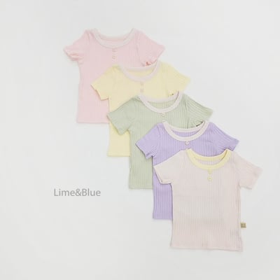 LIME&BLUE16｜(80-118cm)  鈕釦羅紋居家服4