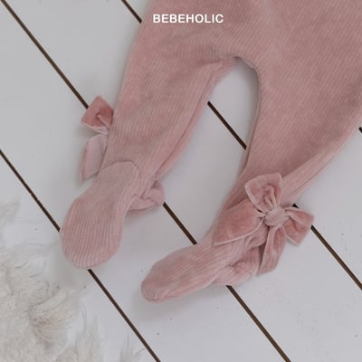 Bebe holic29｜(3m-18m) 燈芯絨蝴蝶結褲襪6