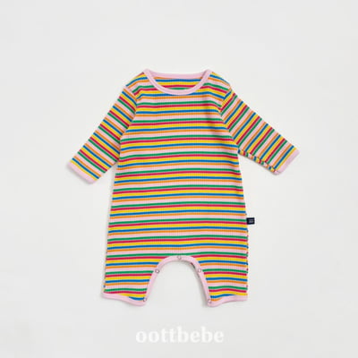 Oottbebe35｜(0m-12m) 繽紛條紋居家包屁褲裝7