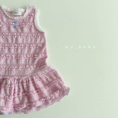 my_bebe19｜(80-120cm) 褶皺無袖洋裝5