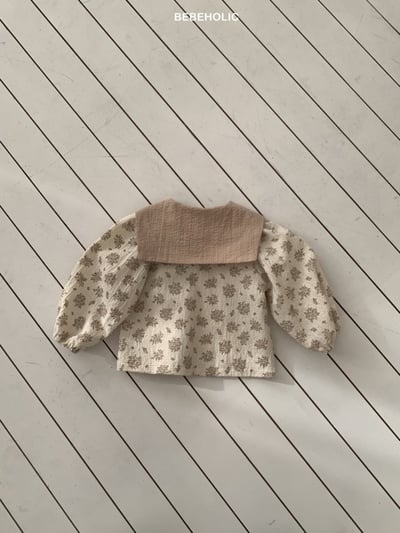 Bebe holic41｜(3m-18m) 領結碎花娃娃袖襯衫4