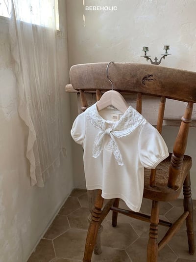 Bebe holic45｜(3m-18m) 海軍蕾絲領上衣7